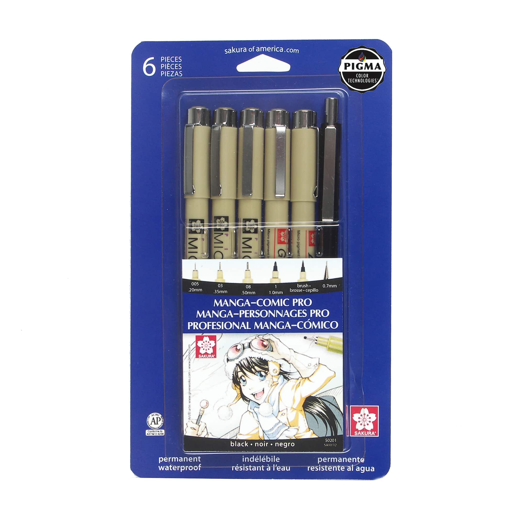Pigma® Micron™ Manga-Comic Pro 6 Piece Set